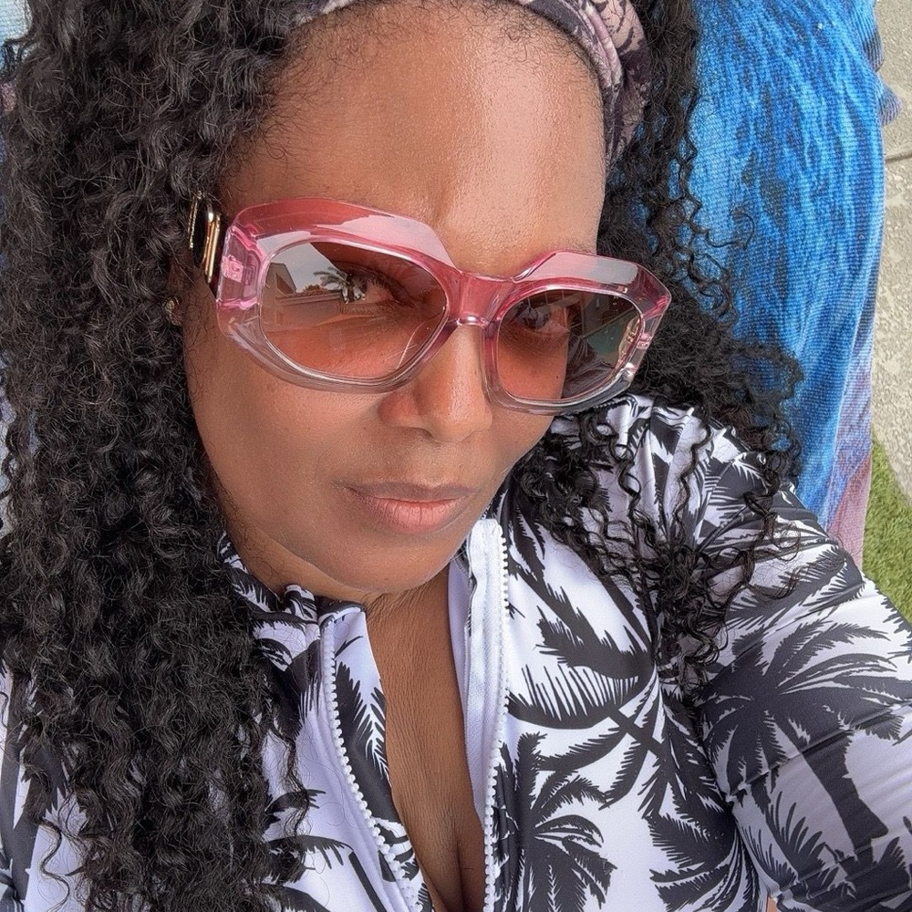 Pink and Black Oversized Sunglasses